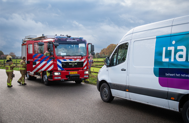 Aanrijding en gaslekkage Den Dam Breedenbroek