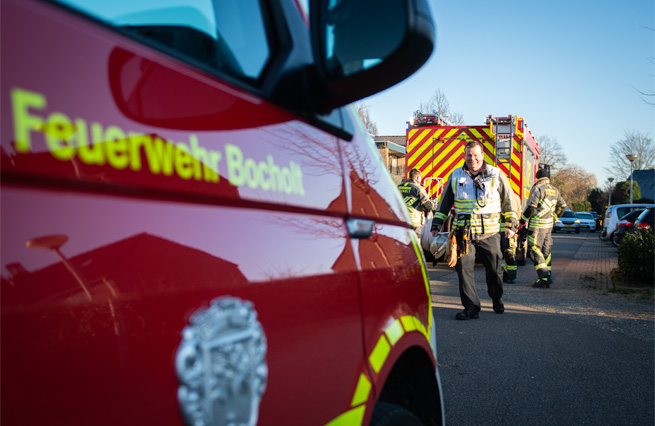 Feuerwehr Löschzug Suderwick met uitruk mogelijk gaslek Gosenhof Dinxperlo